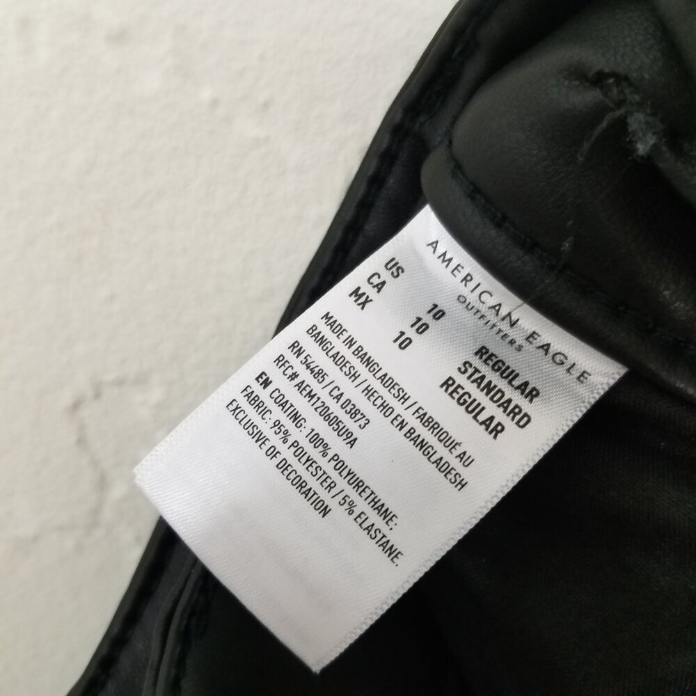 American Eagle Faux Leather High Rise Jegging Pants Black Size 10 - Picture 8 of 10